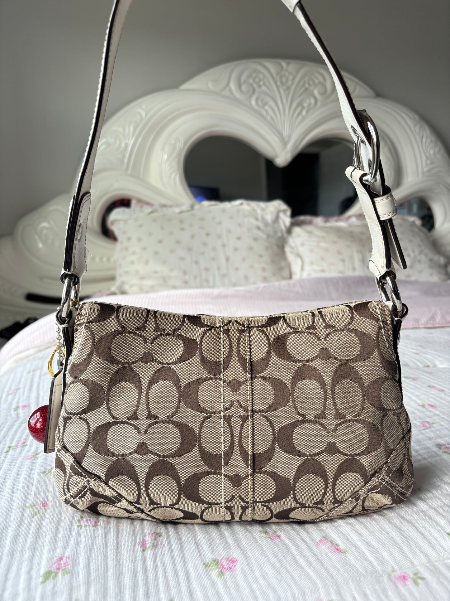 White mini coach soho shoulder bag