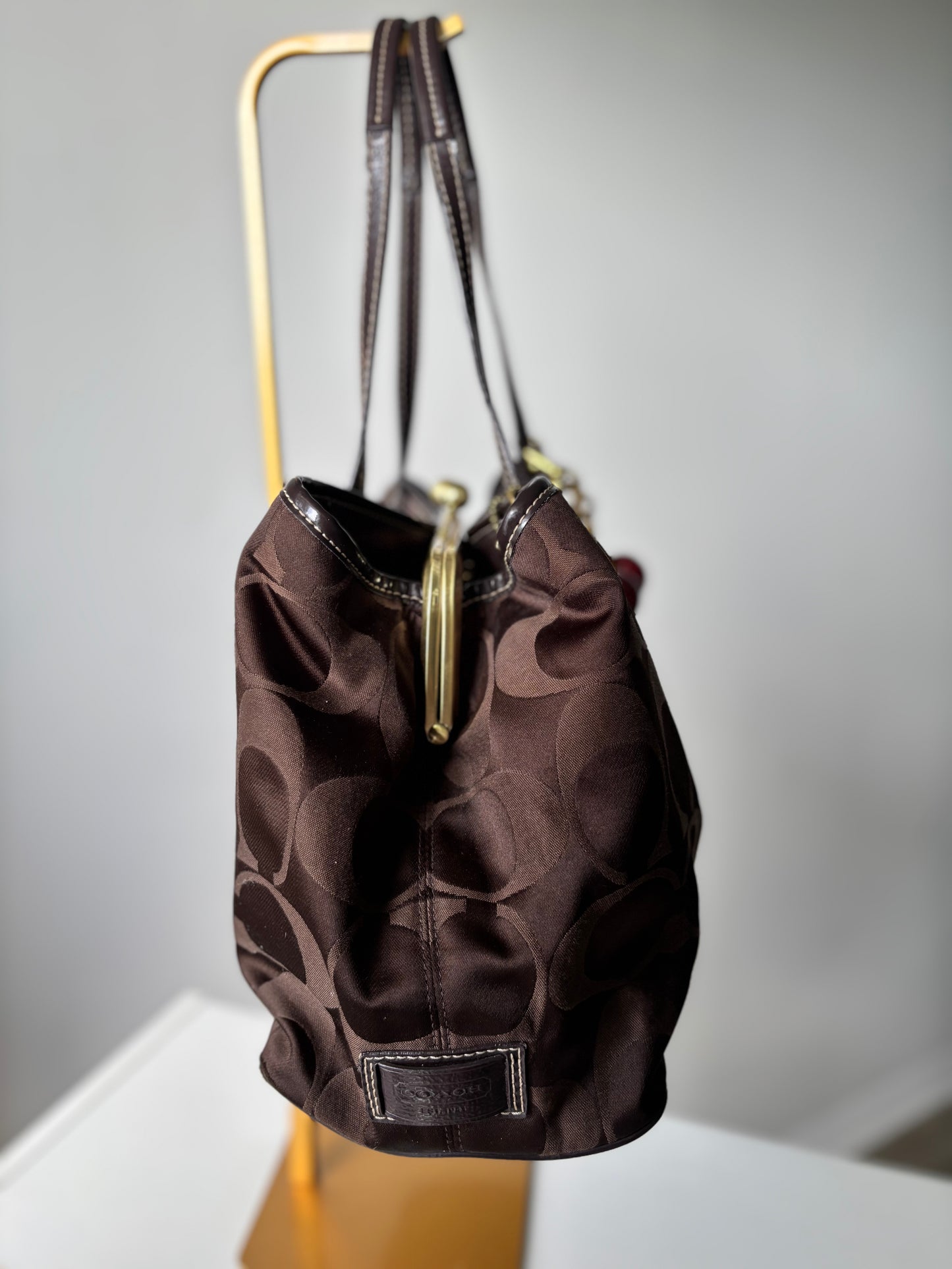 Vintage brown coach tote bag