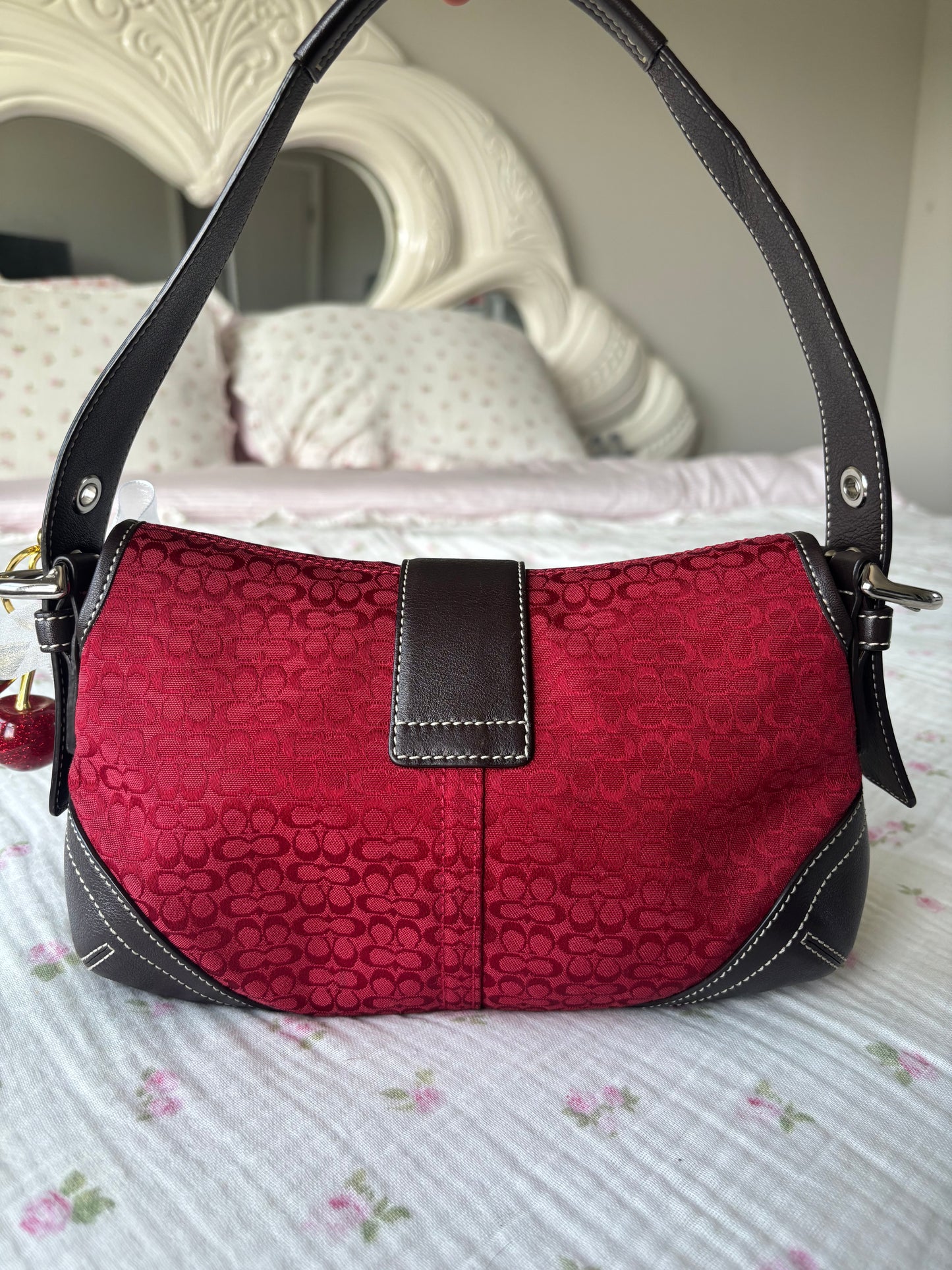 Rare red mini soho shoulder bag