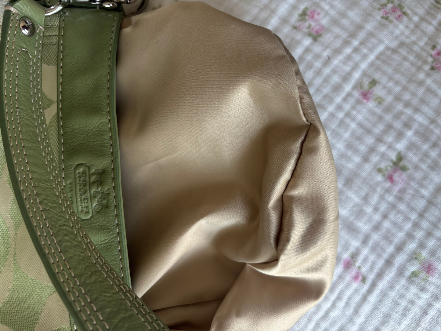 Rare green Zoe coach shoulder bag