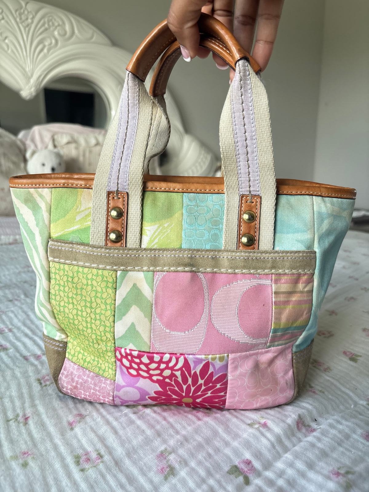 Mini colorful patchwork Hampton bag