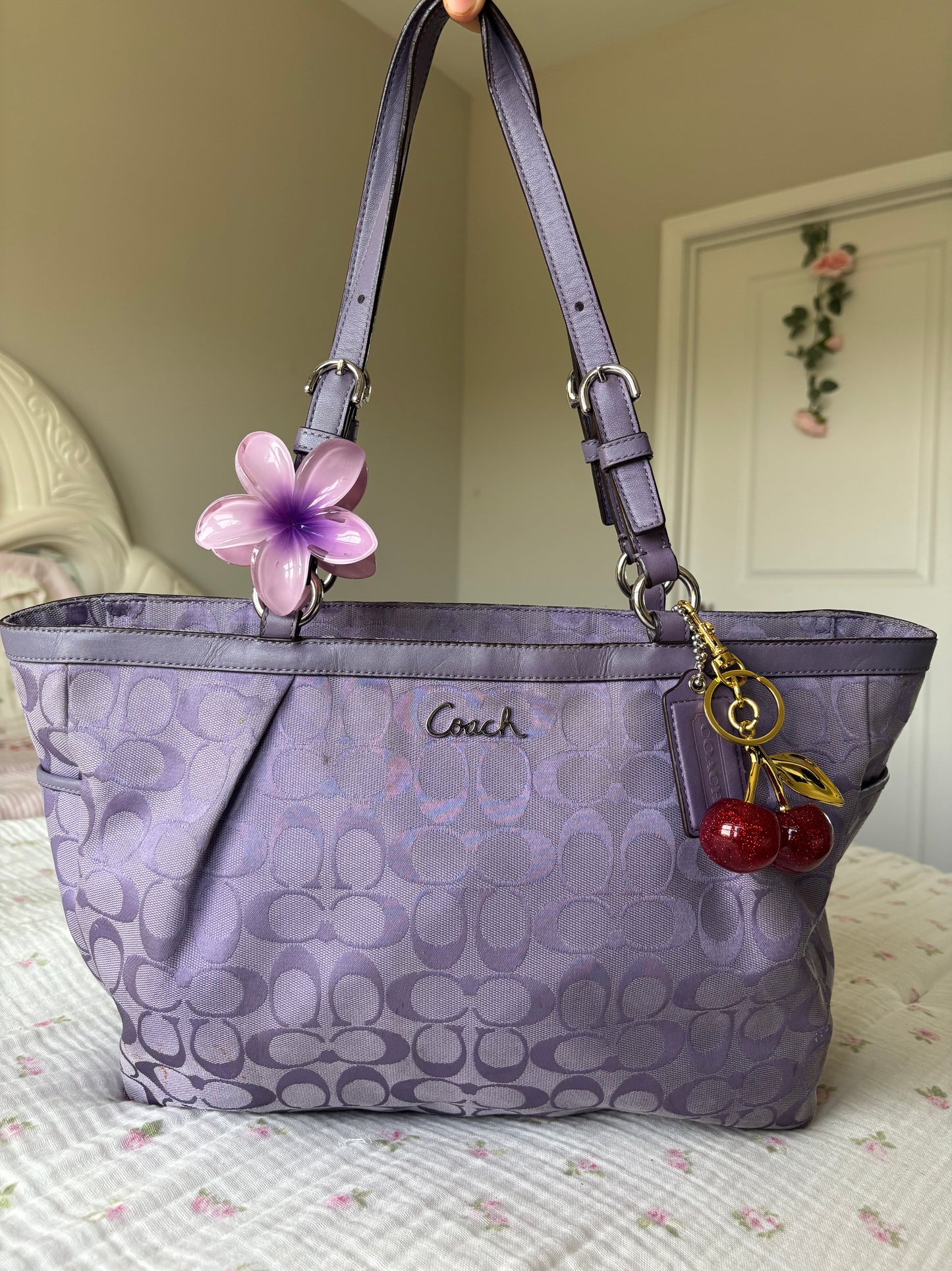 Lilac coach tote bag