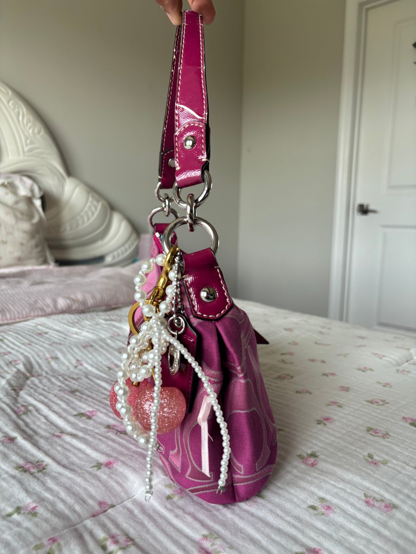 Rare pink coach small shoulder bag