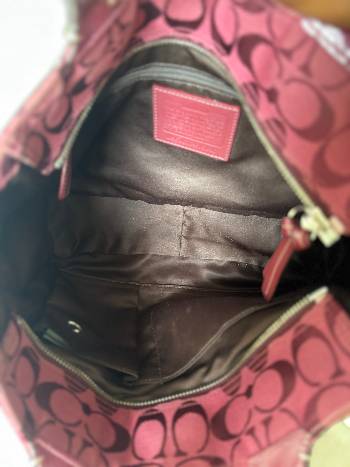 Rare burgandy vintage coach tote bag