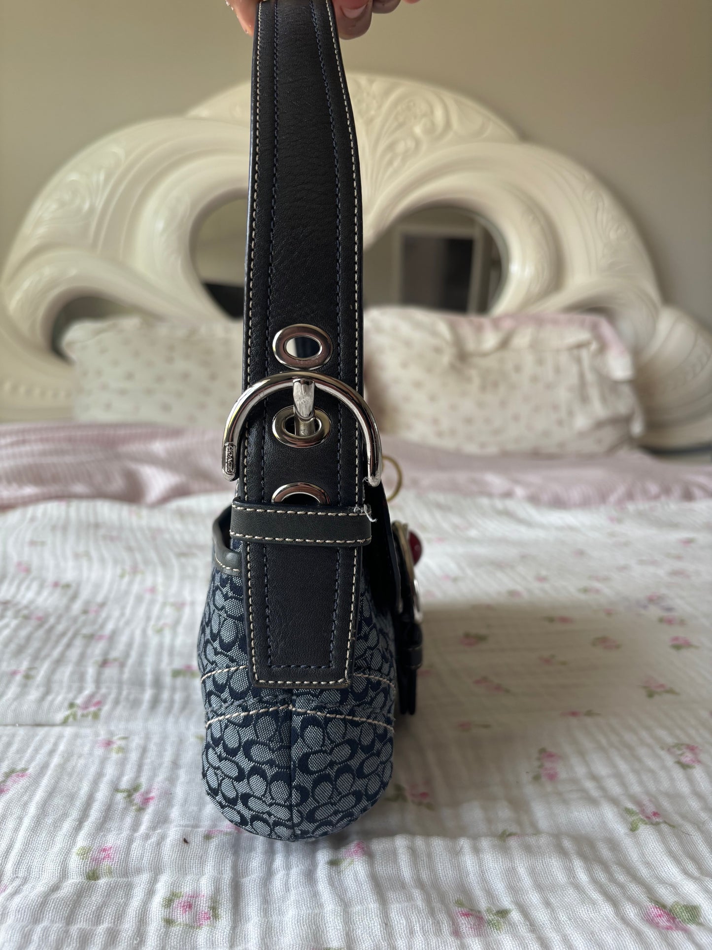 Rare deniem mini soho coach bag