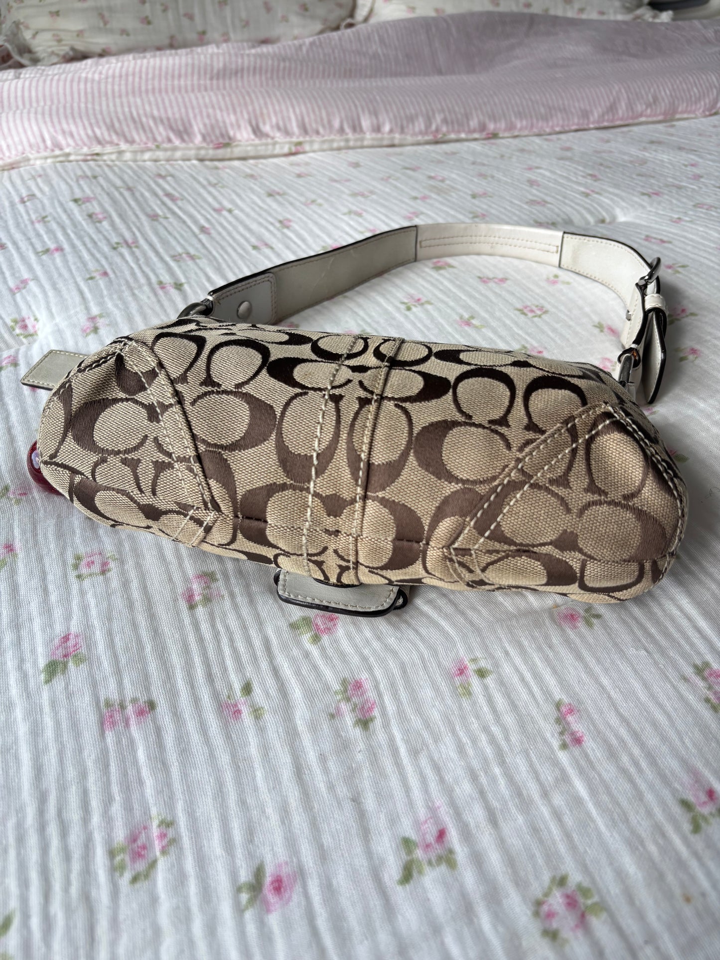 White mini coach soho shoulder bag
