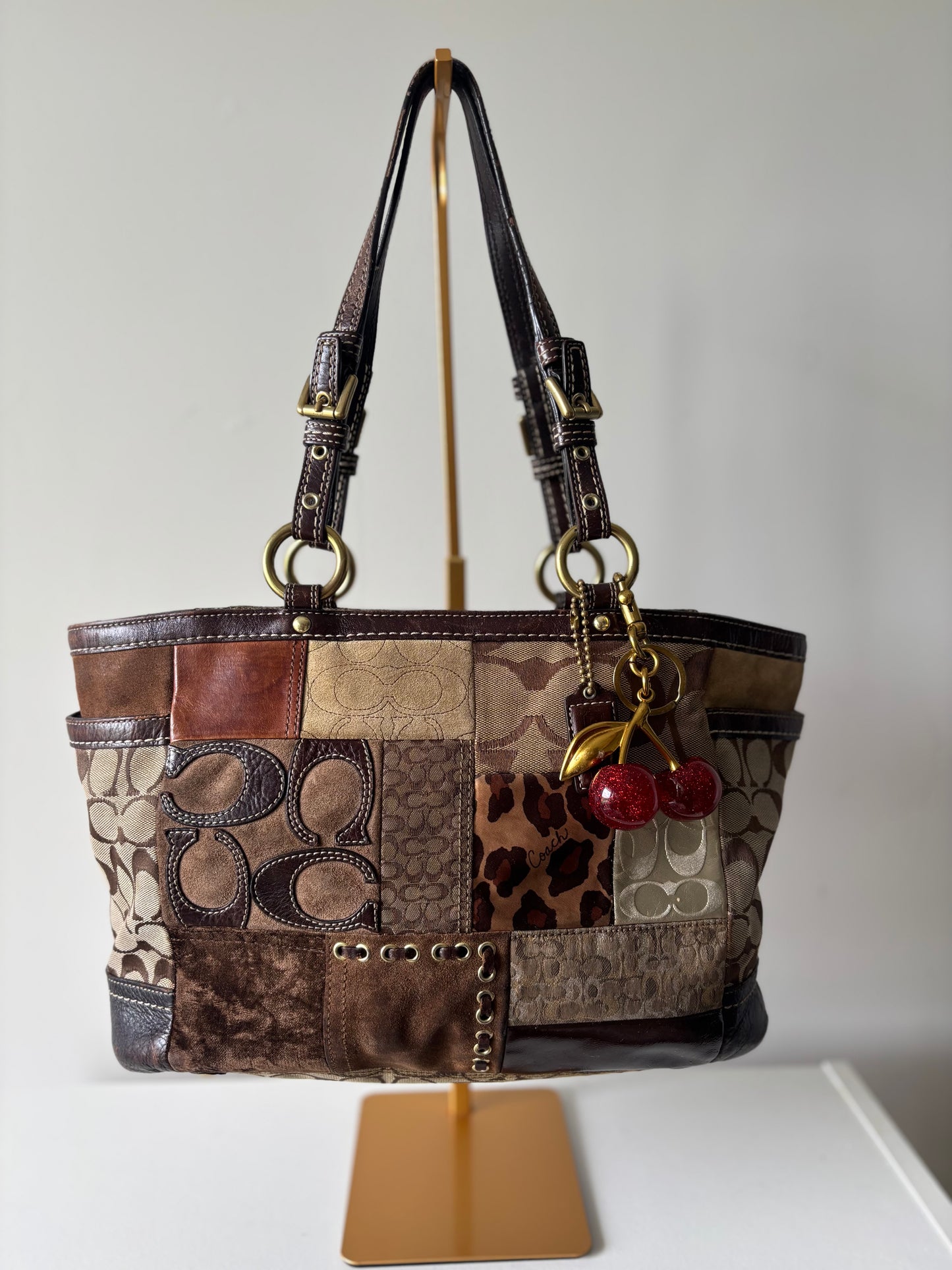 Patchwork coach tote bags