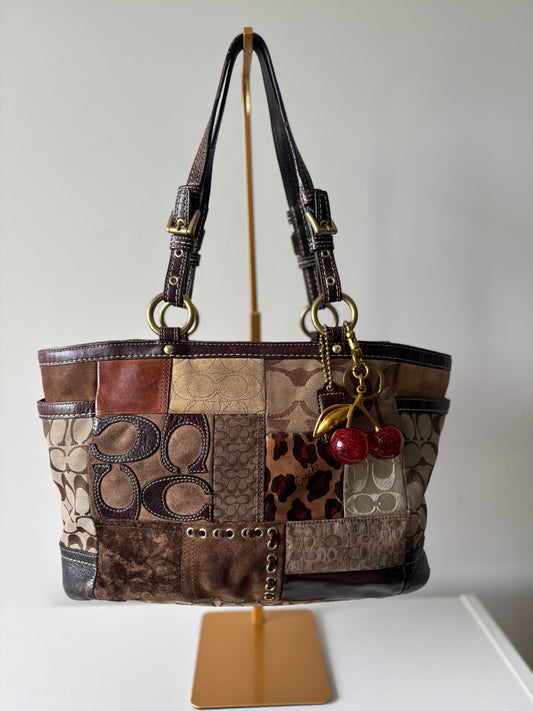 Patchwork coach tote bags