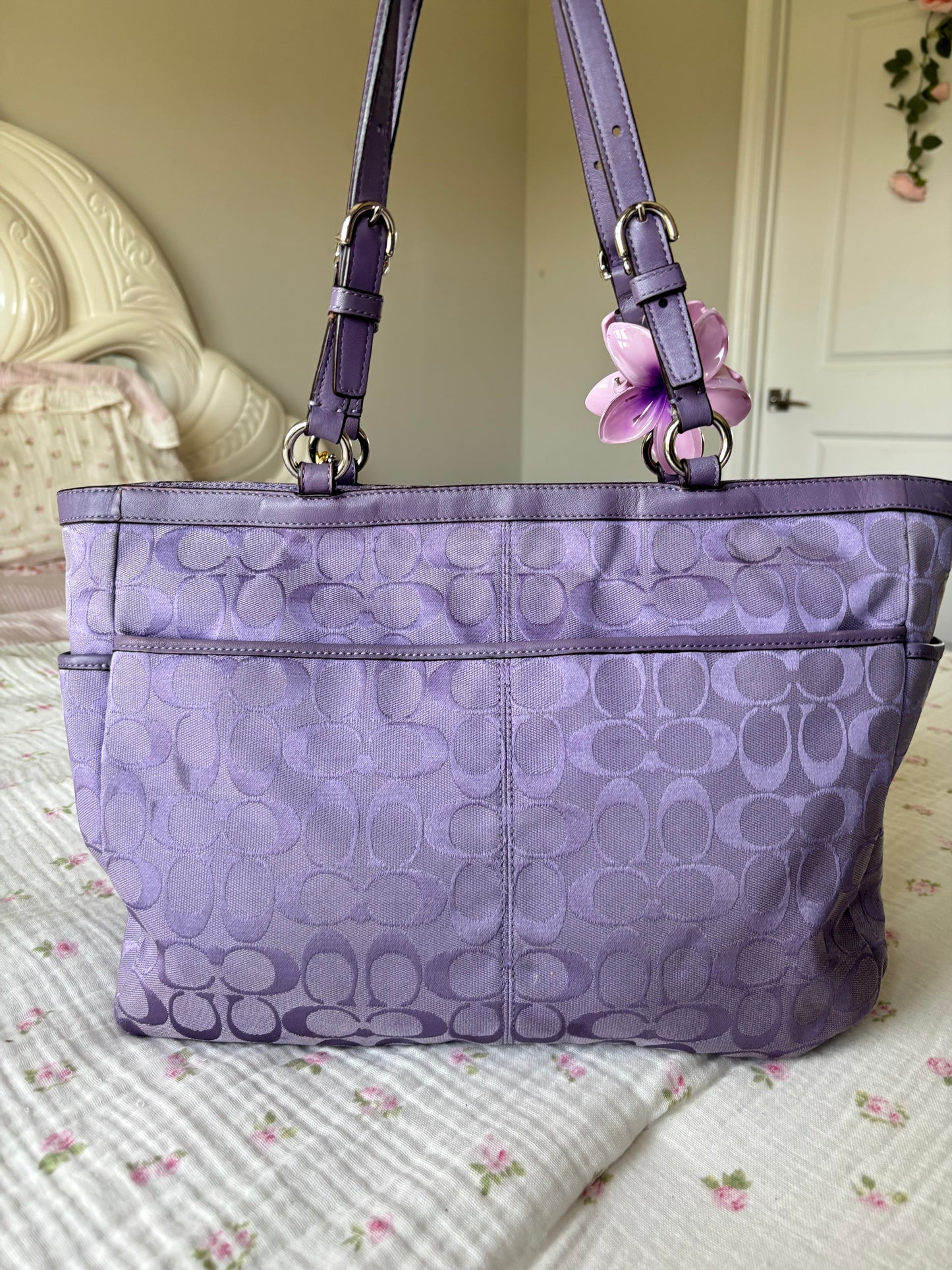Lilac coach tote bag