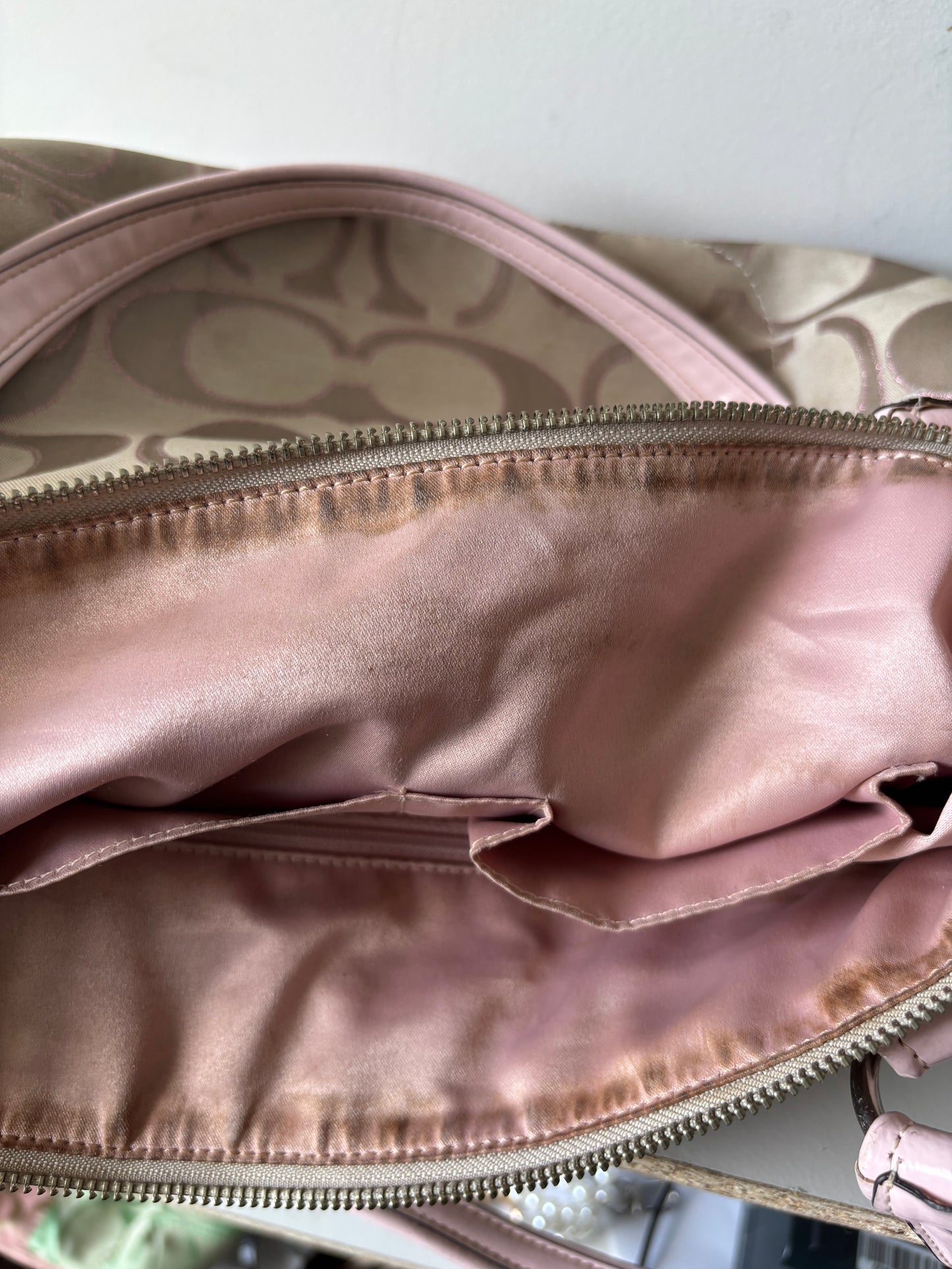 Pink poppy rare coach tote bag
