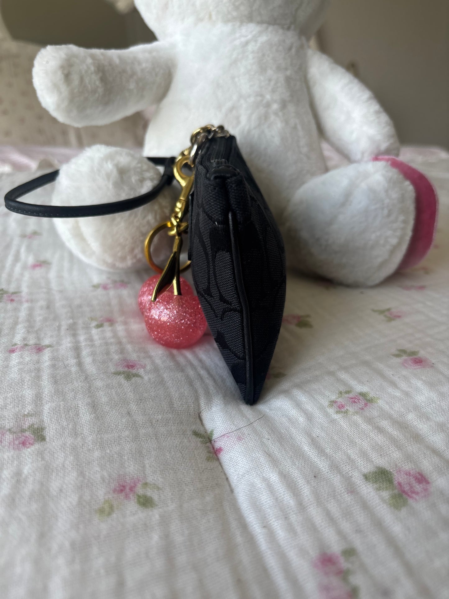 Black mongram mini coach wallet