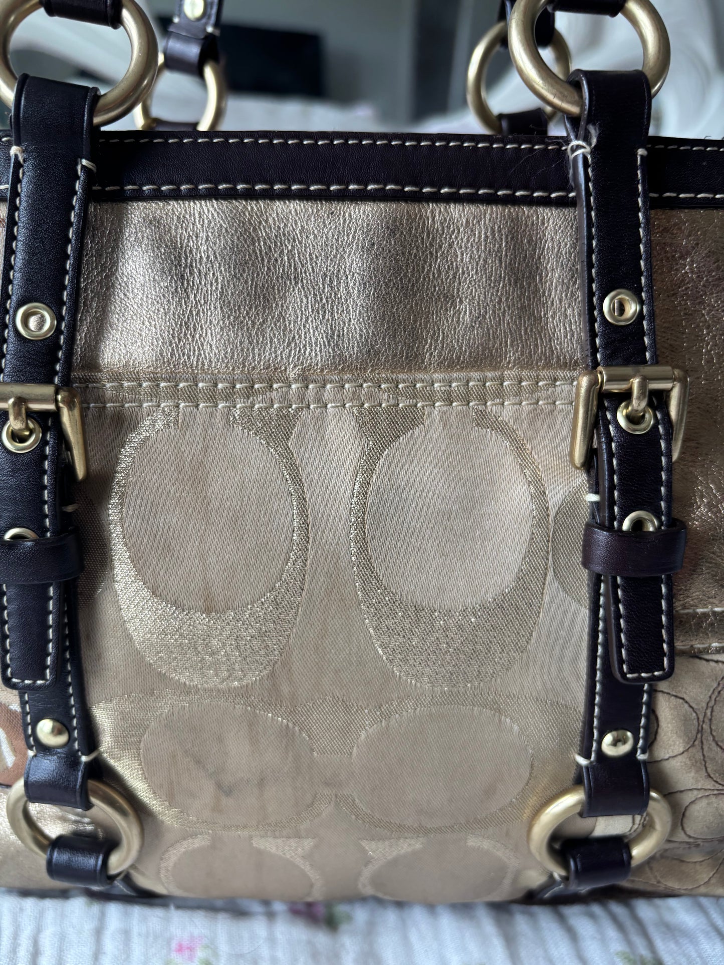 Vintage coach brown tote bag
