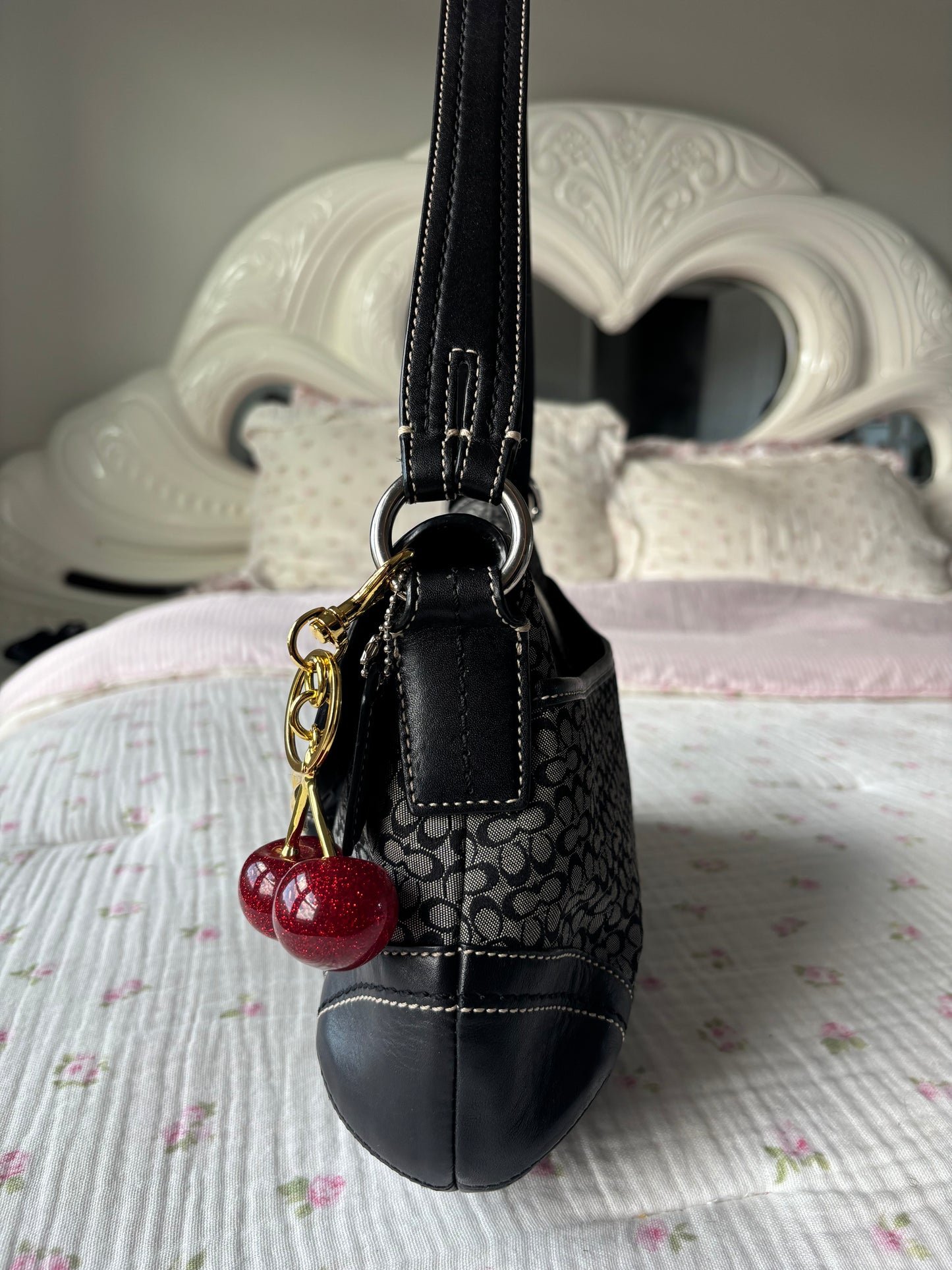 Rare black and grey medium coach soho