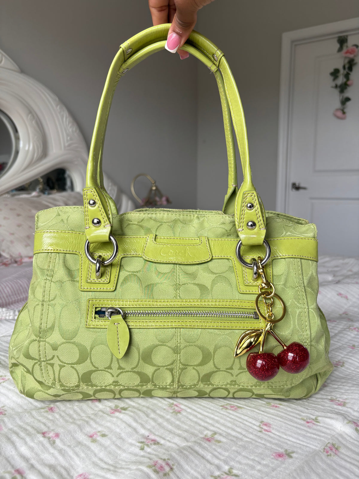 Rare lime green coach tote