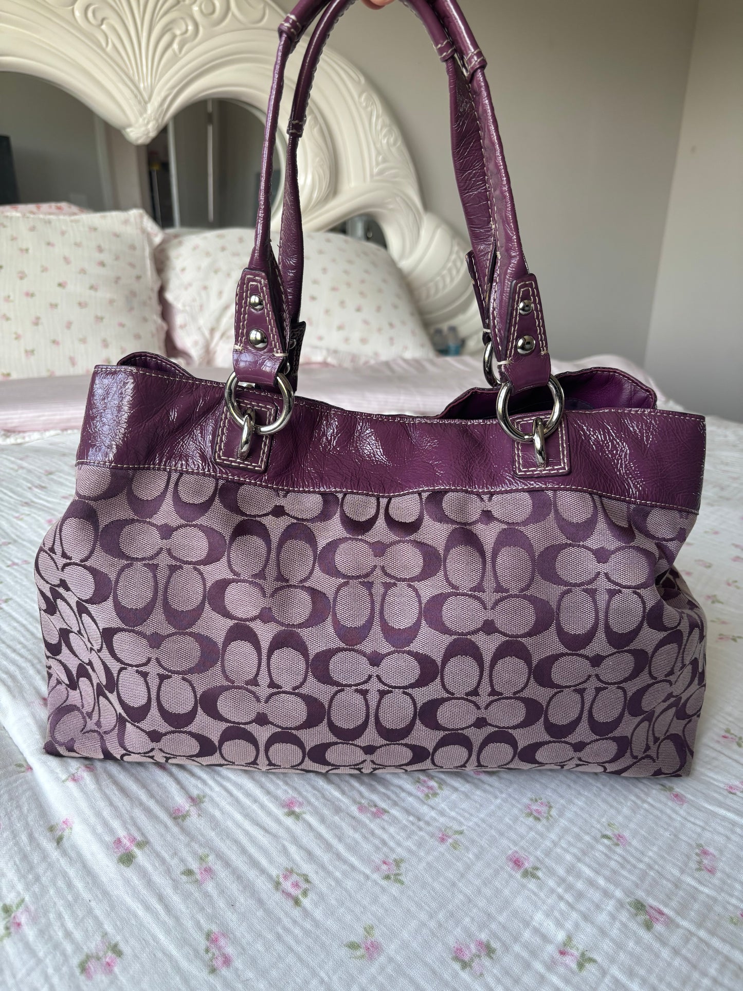 Rare purple mongram tote bag