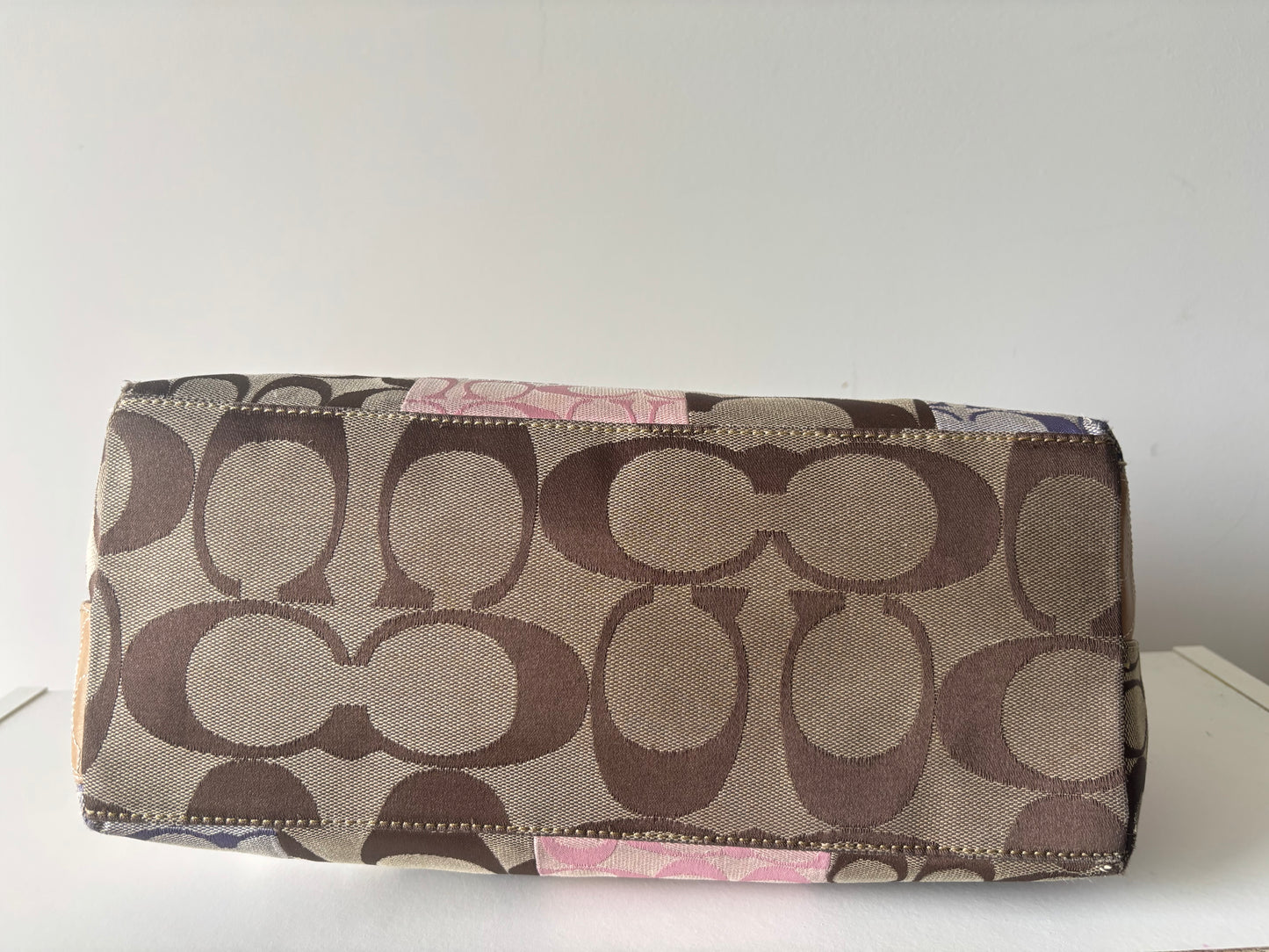 Patchwork vintage coach tote bag