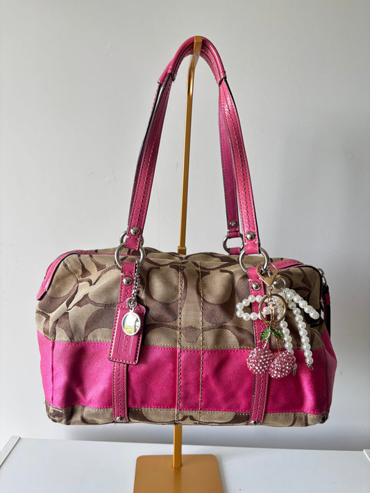 Rare hot pink vintage coach satchel