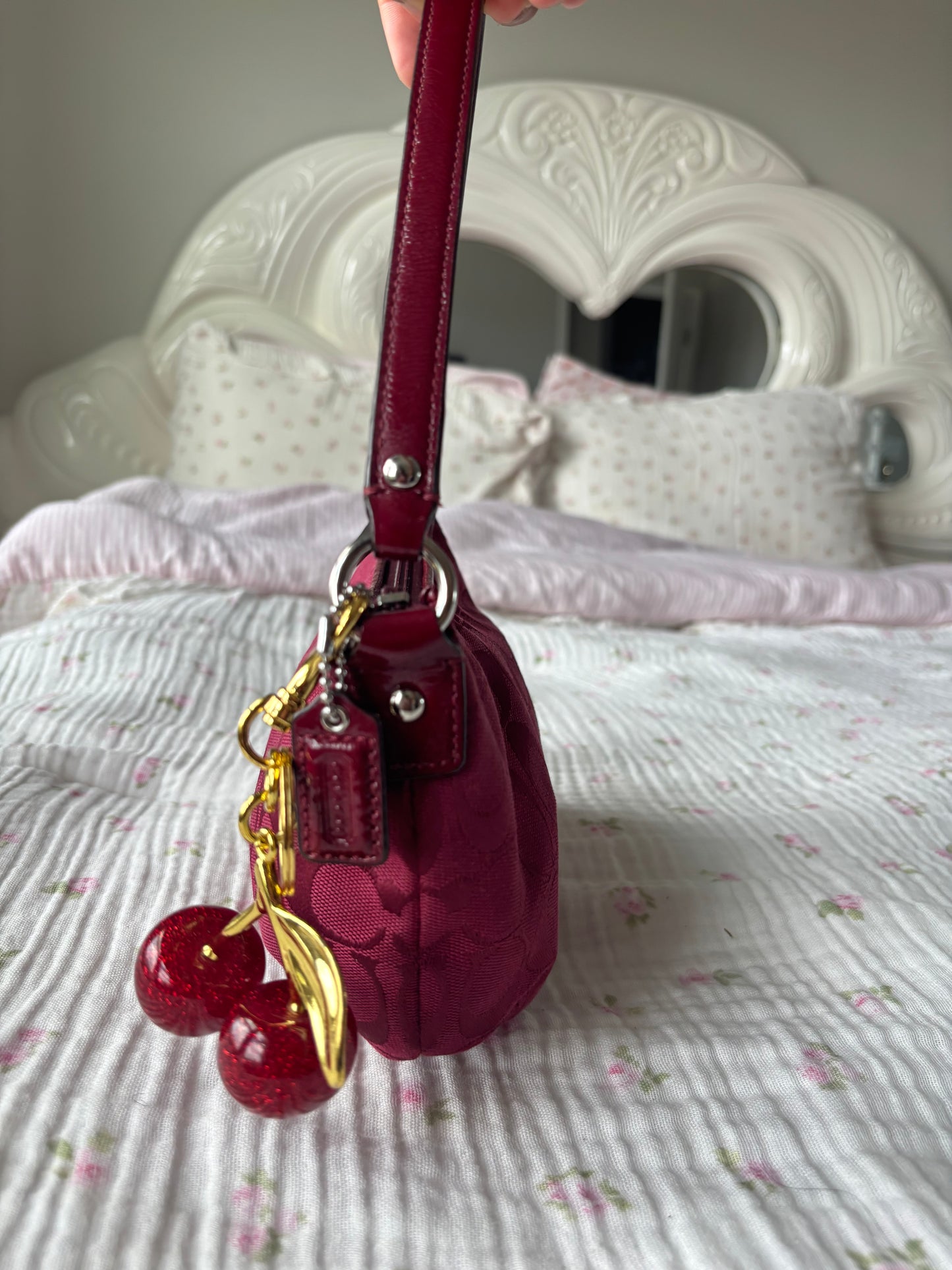 Burgandy mini hobo