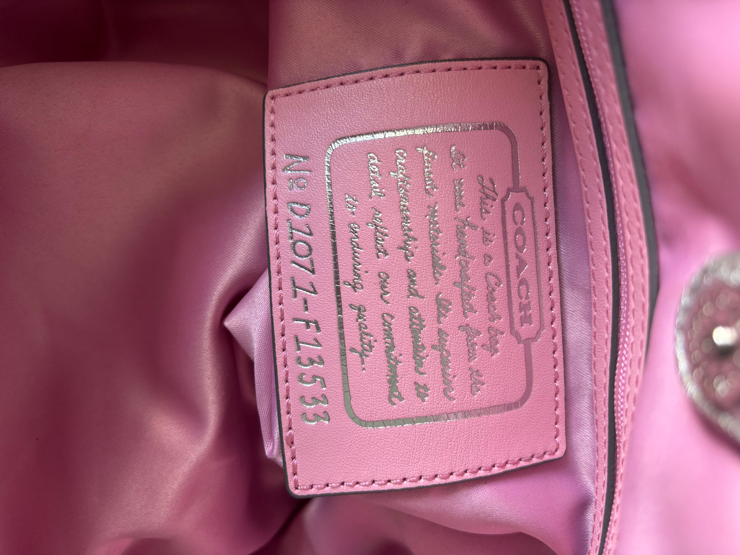 Baby pink mongram vintage coach tote bag