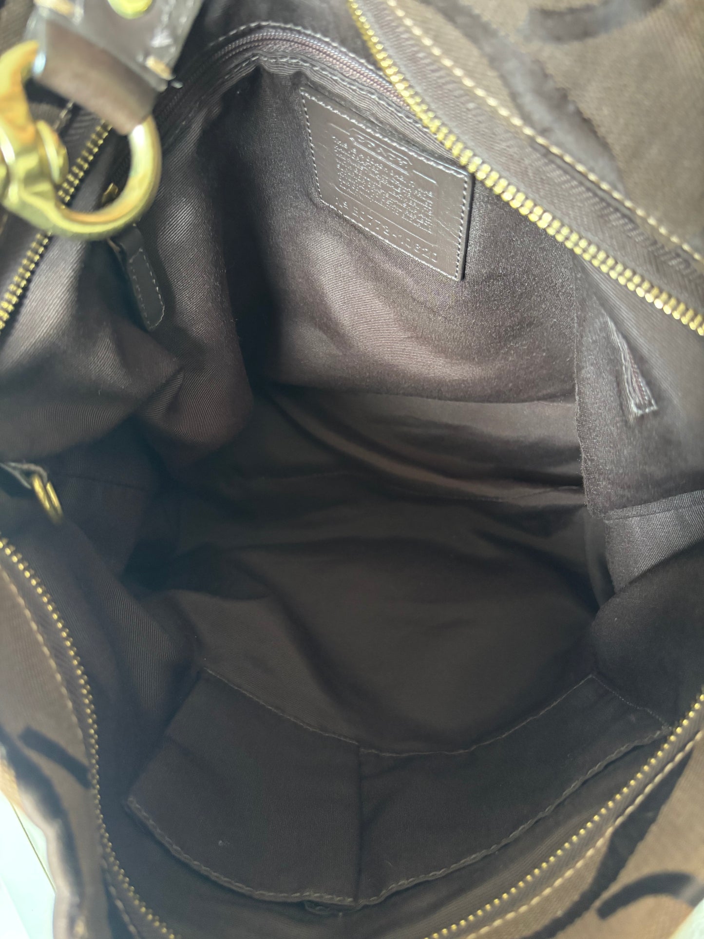 Chocolate brown large coach Carly