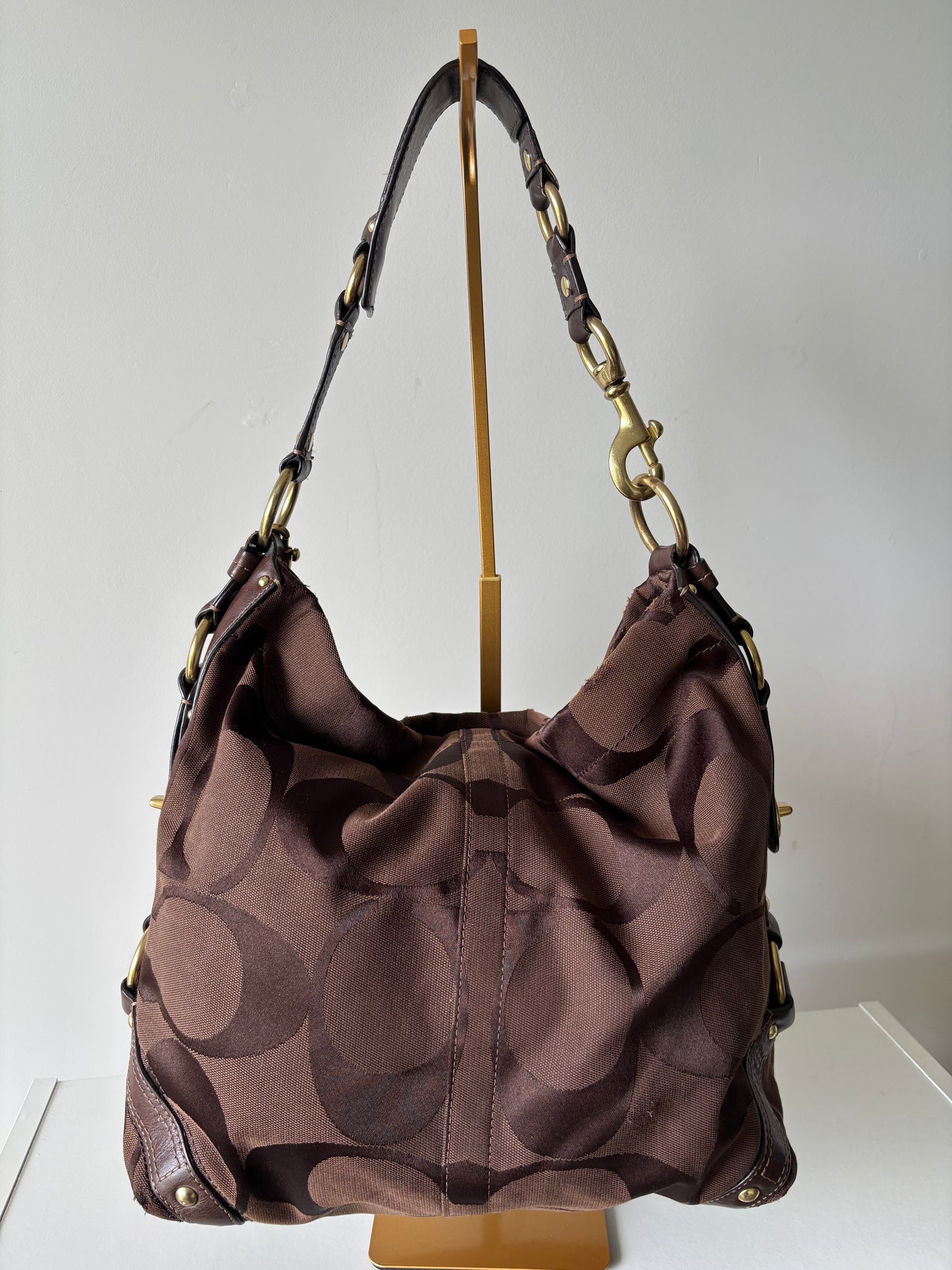 Chocolate brown large coach Carly