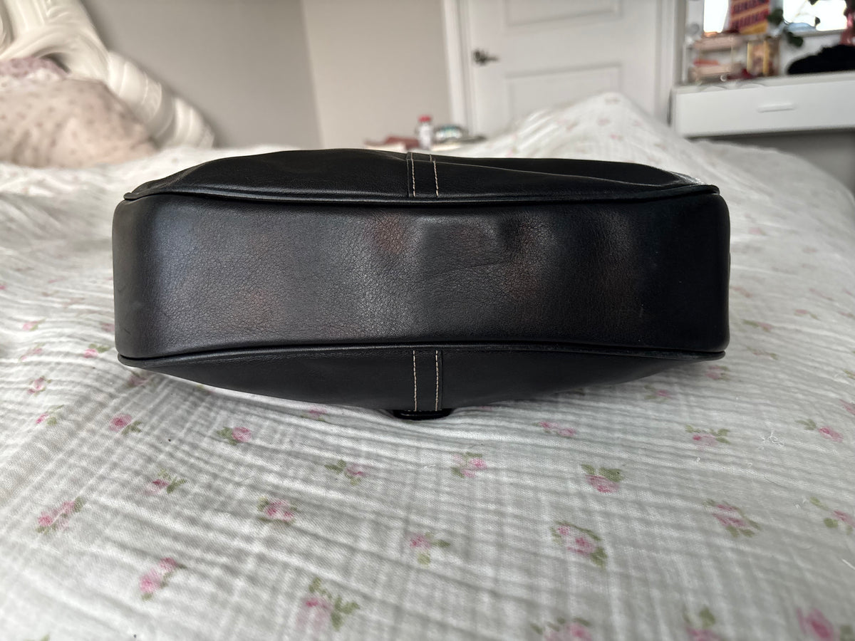 Black leather coach soho hobo bag