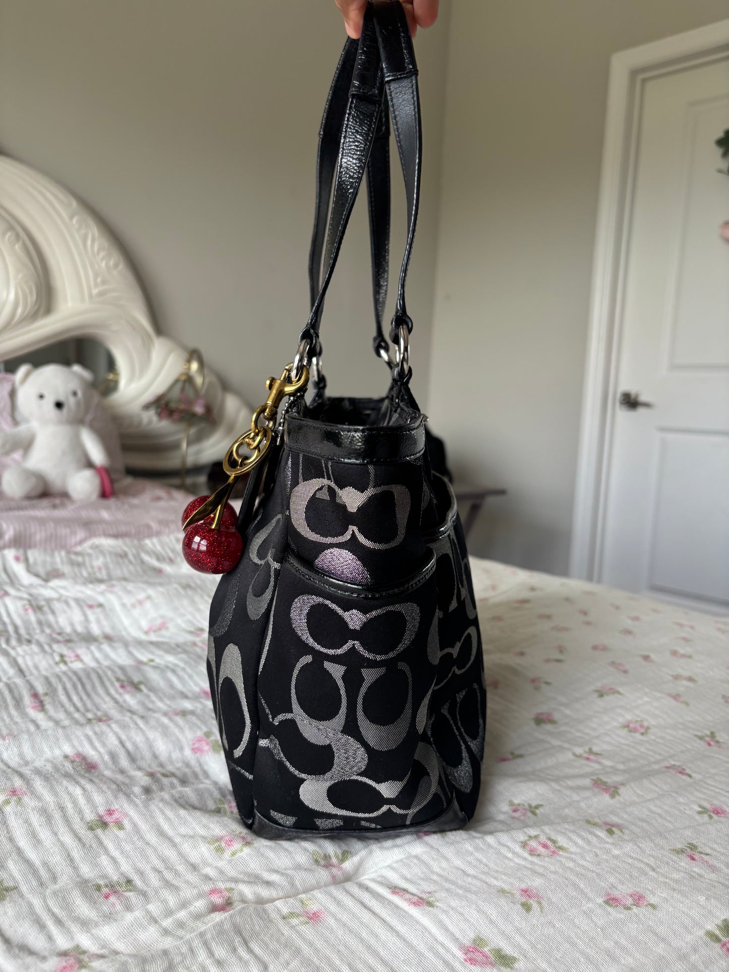 Vintage black coach tote bag