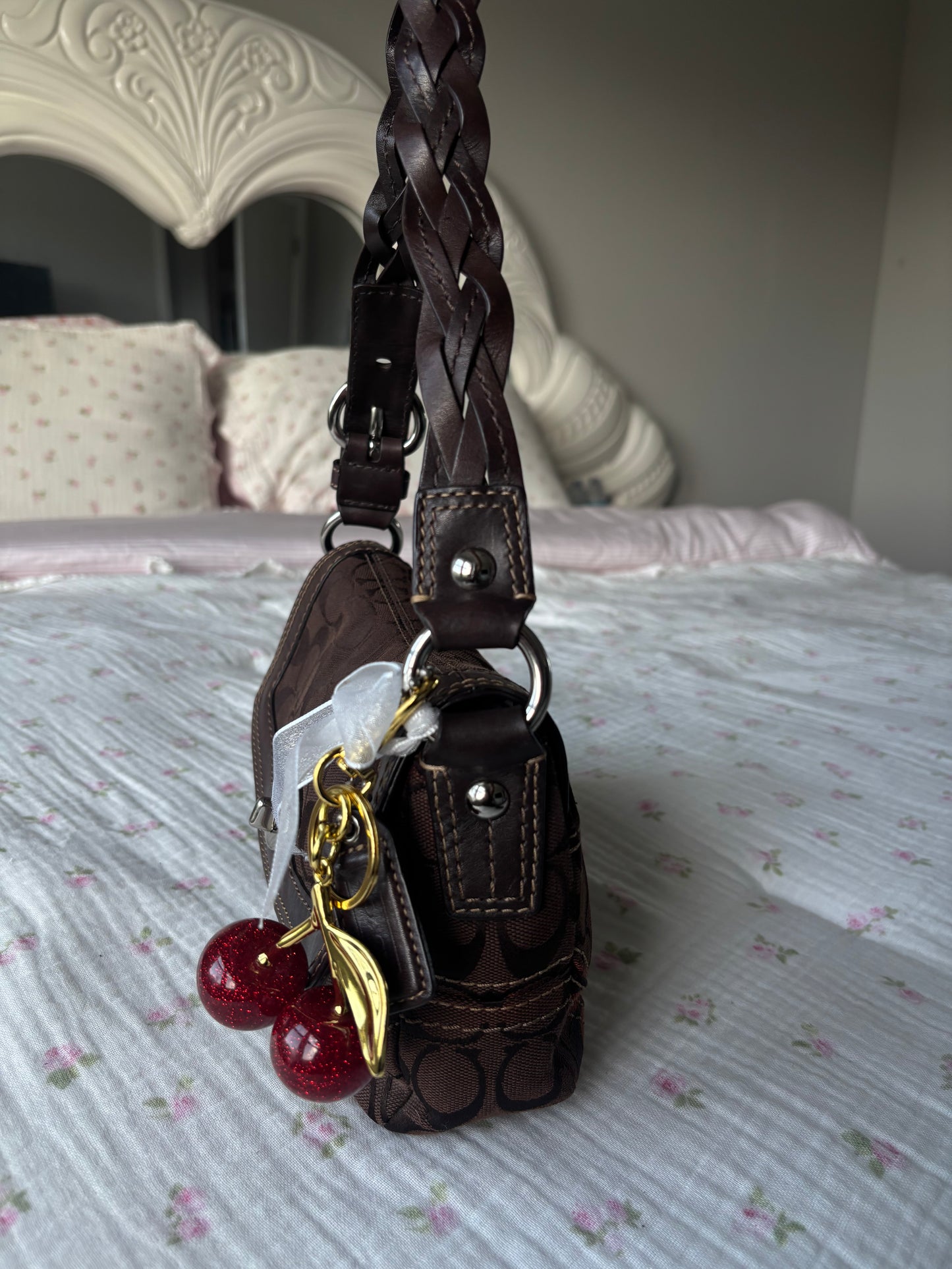 Chocolate brown rare coach turnlock