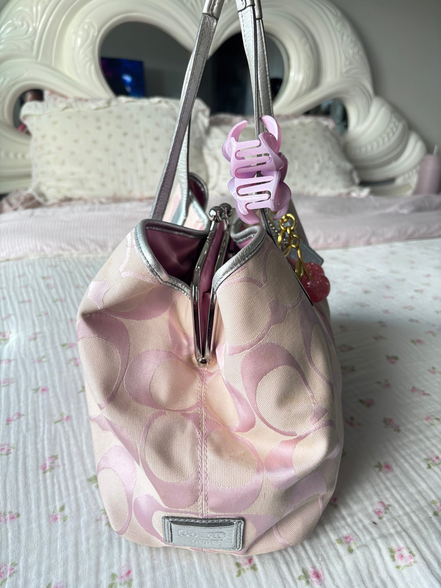 Rare Pink vintage coach tote bag