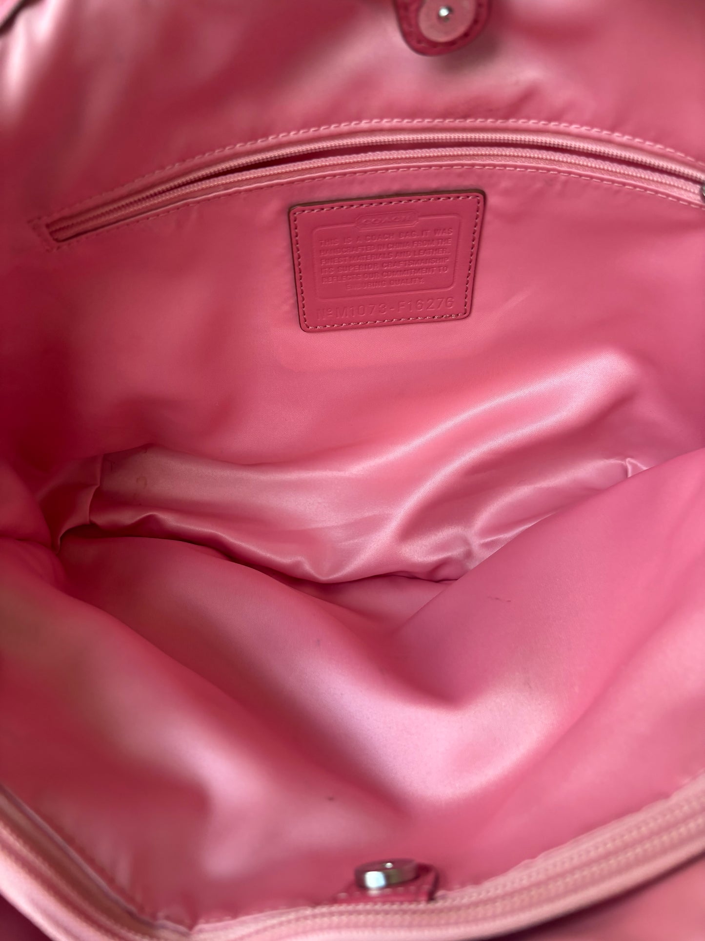 Rare pink flower vintage coach tote bag