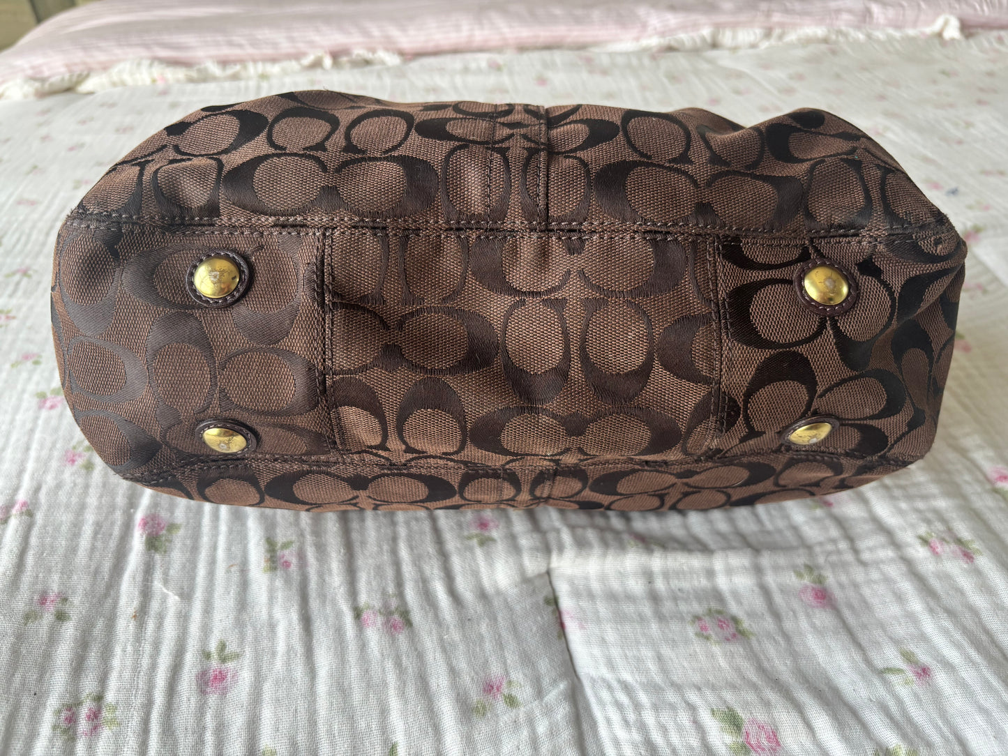 Brown Hampton coach tote bag