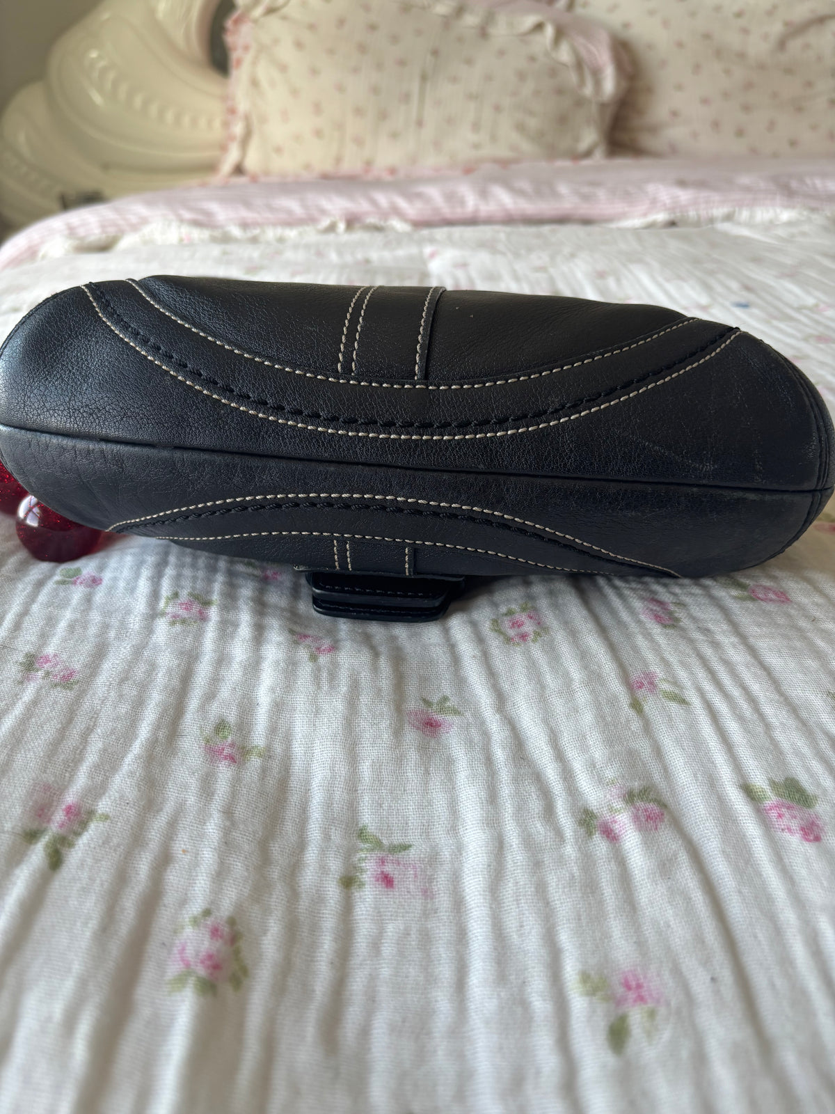Black Leather coach soho mini bag