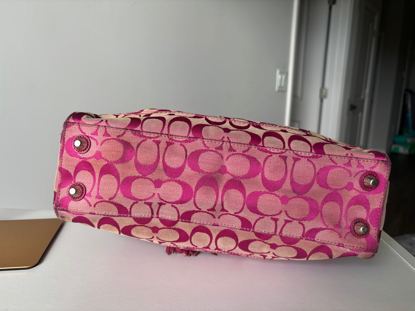 Pink rare coach Hampton tote bag
