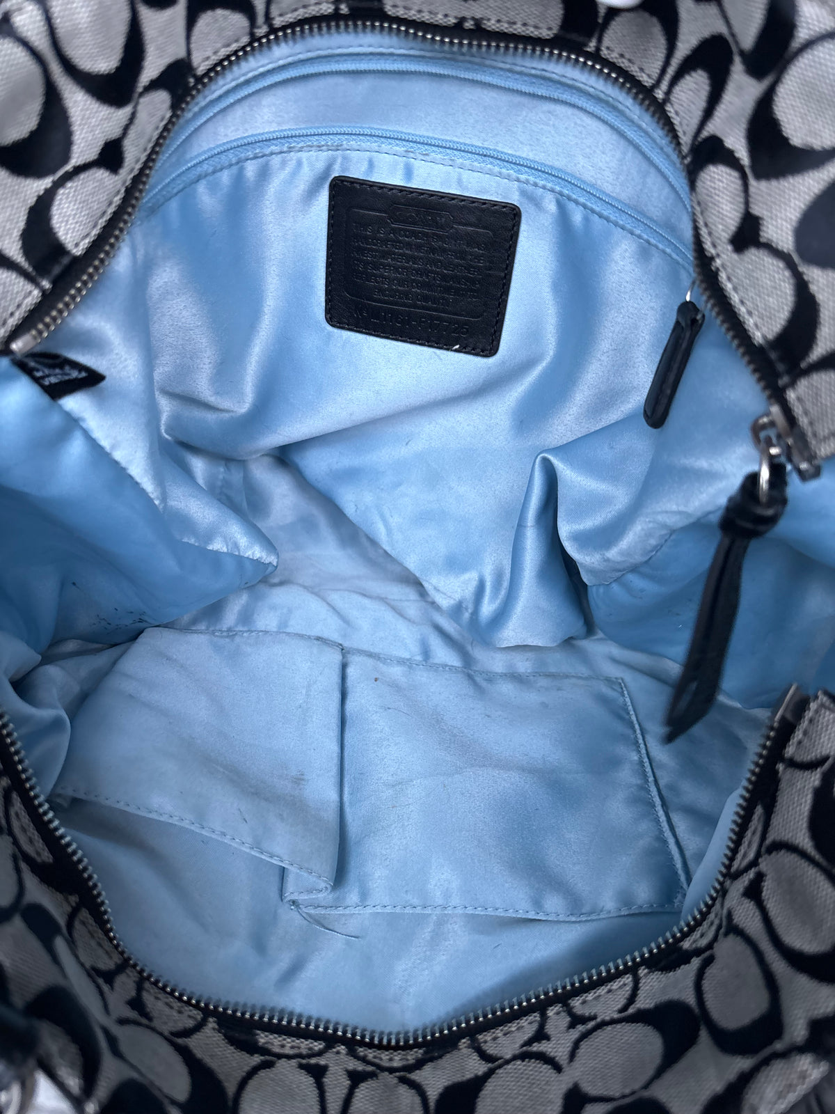 Black and grey coach tote bag