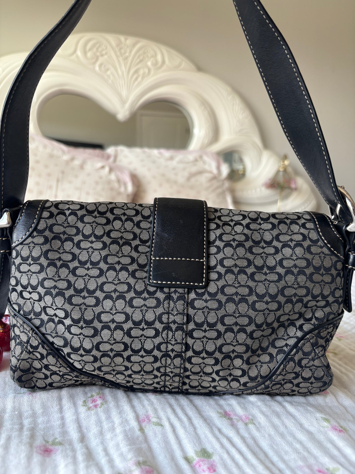 Mini black and grey coach soho