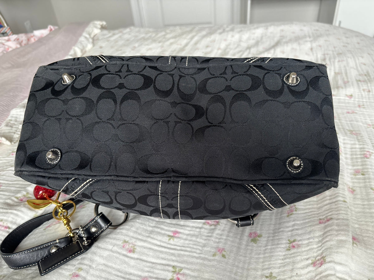Black mongram coach satchel