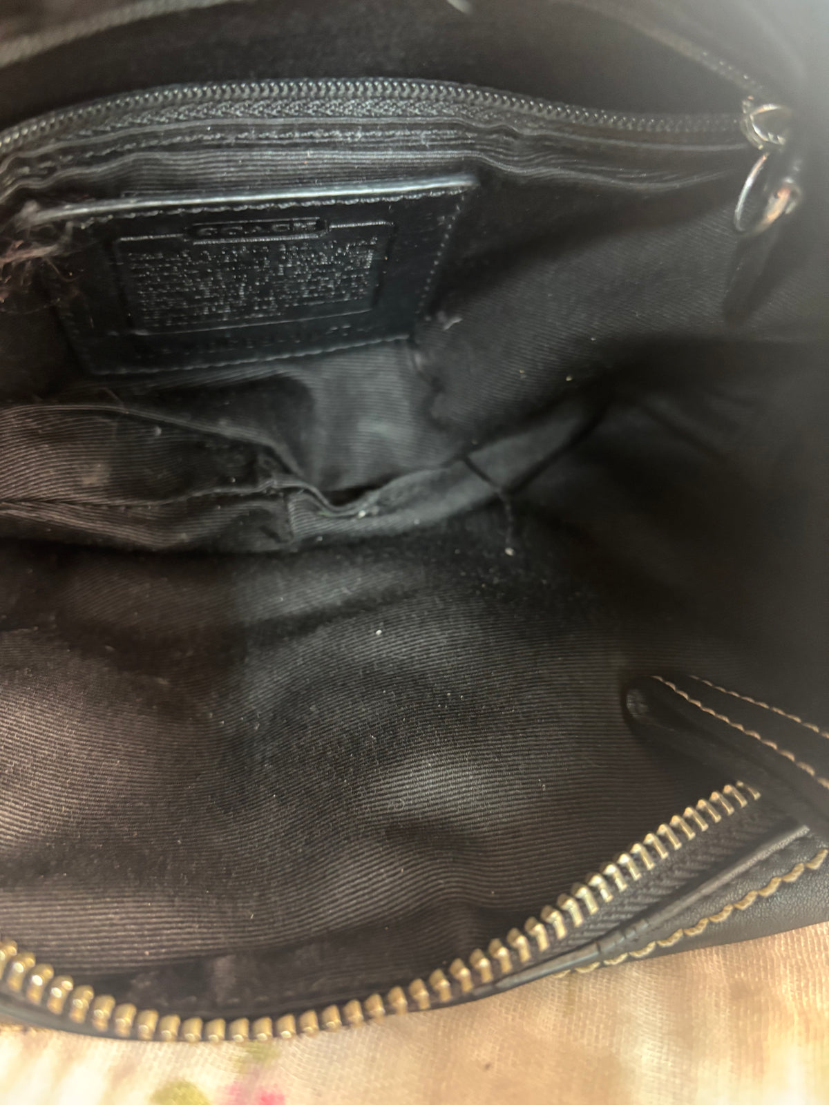 Black leather hobo coach bag