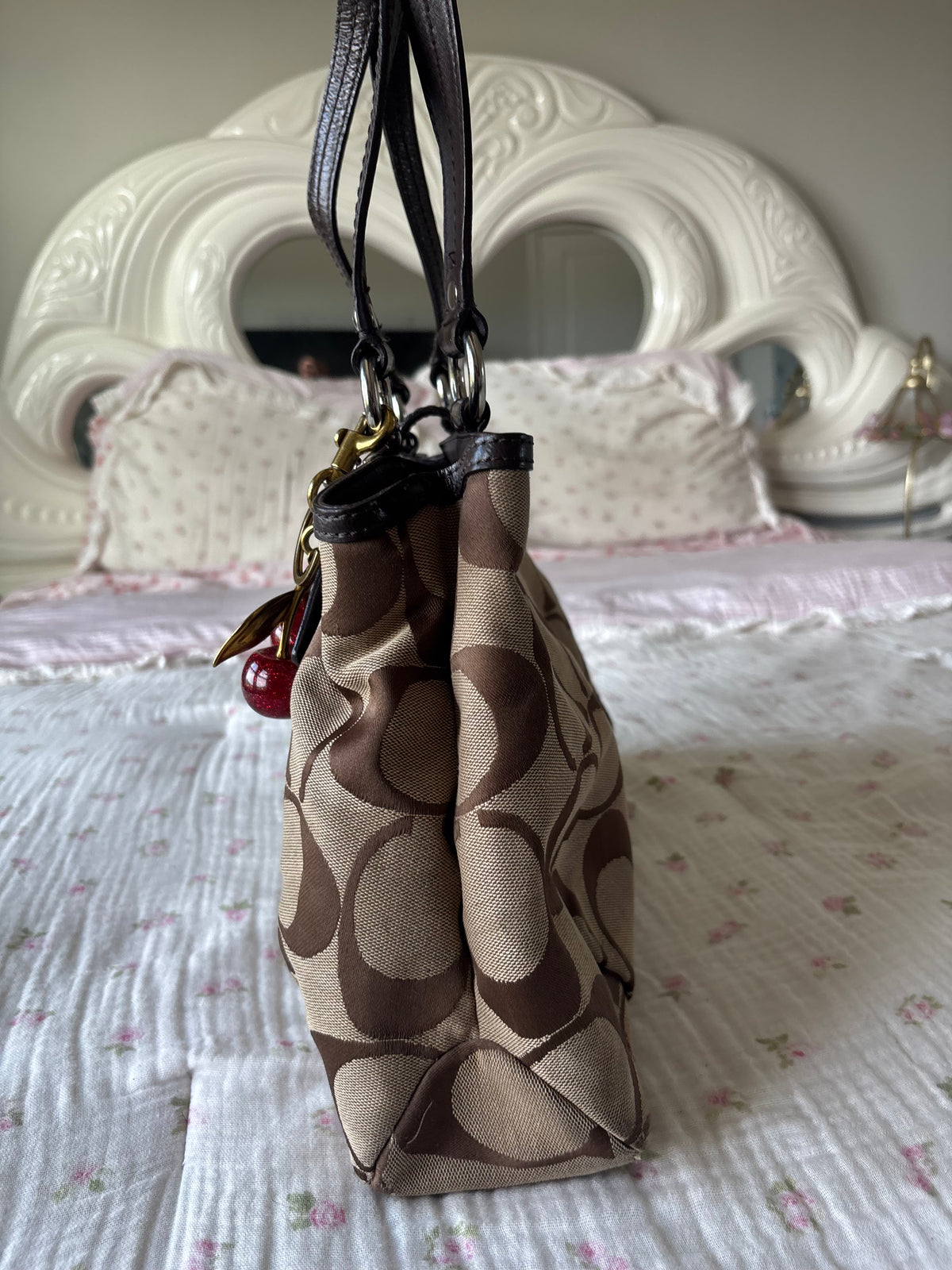 Brown coach soho tote bag