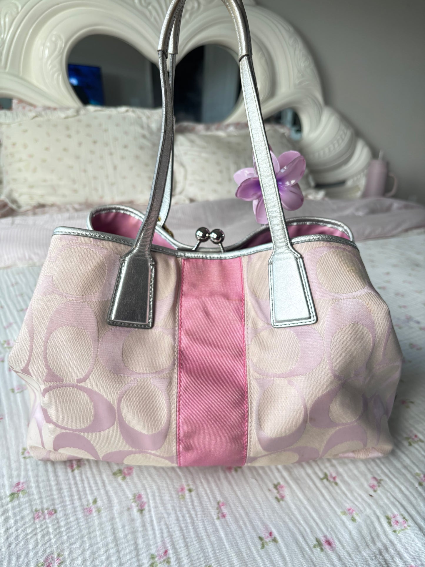 Rare Pink vintage coach tote bag