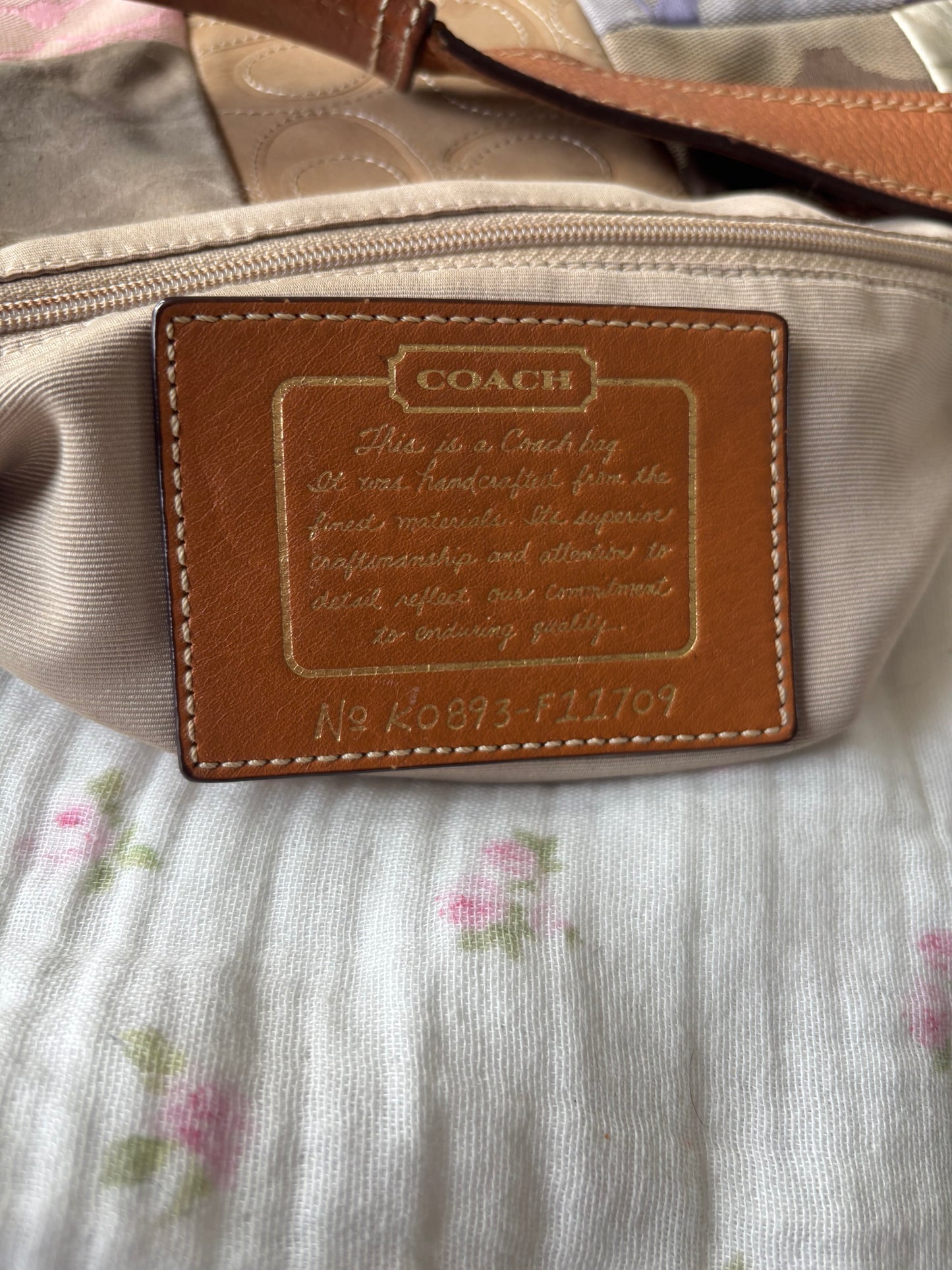 Vintage coach patchwork tote bag