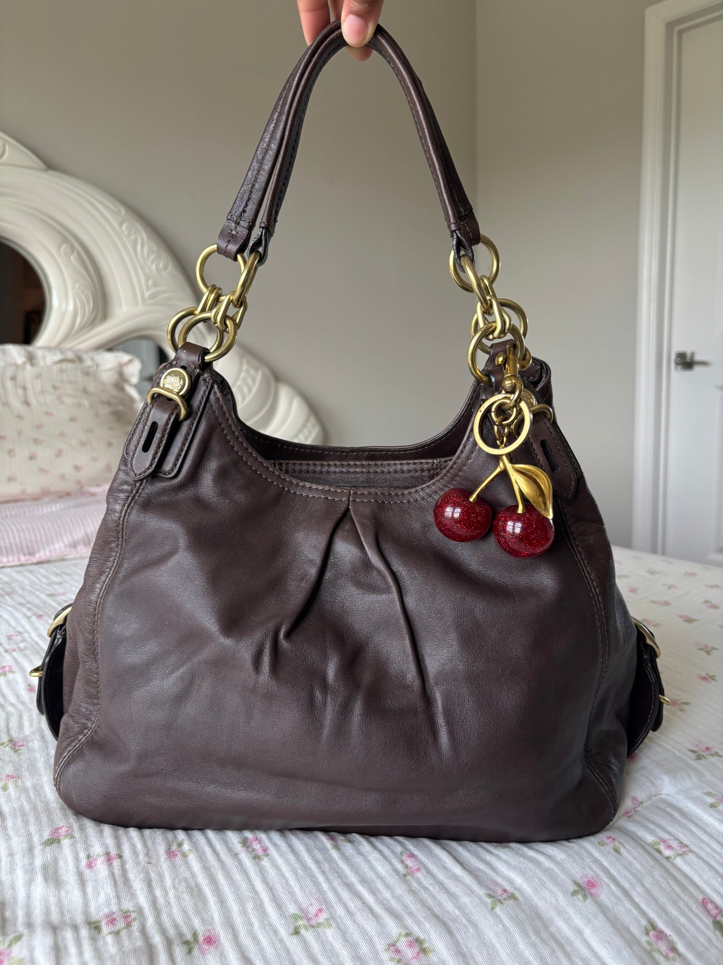Chocolate brown rare coach Maggie shoulder bag