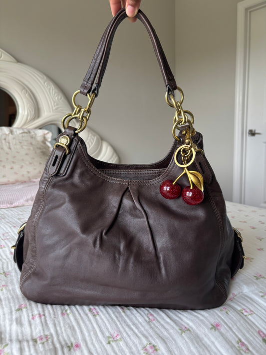 Chocolate brown rare coach Maggie shoulder bag
