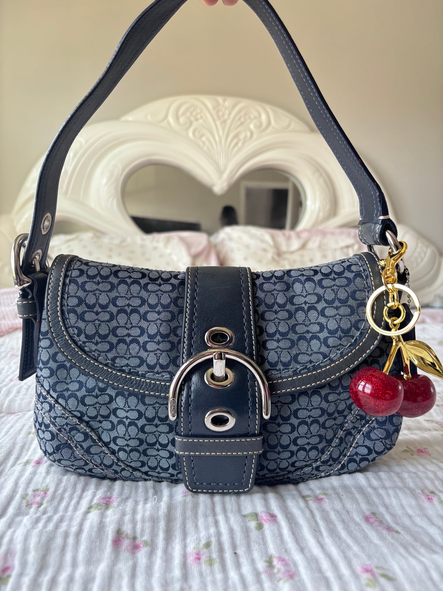 Rare deniem mini soho coach bag