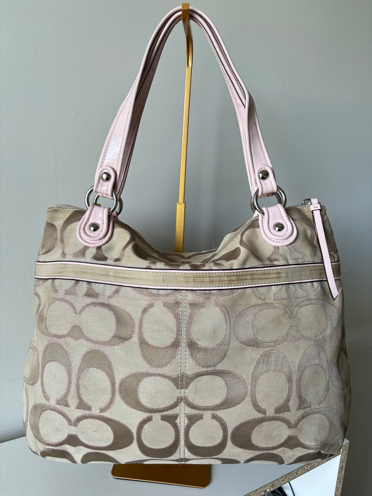 Pink poppy rare coach tote bag