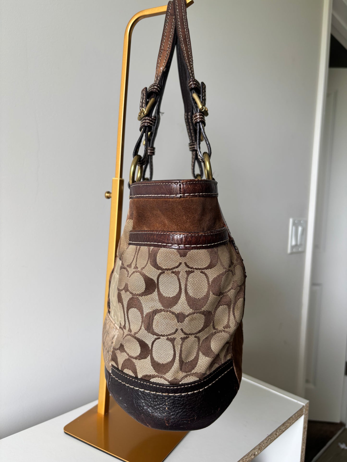 Patchwork coach tote bags