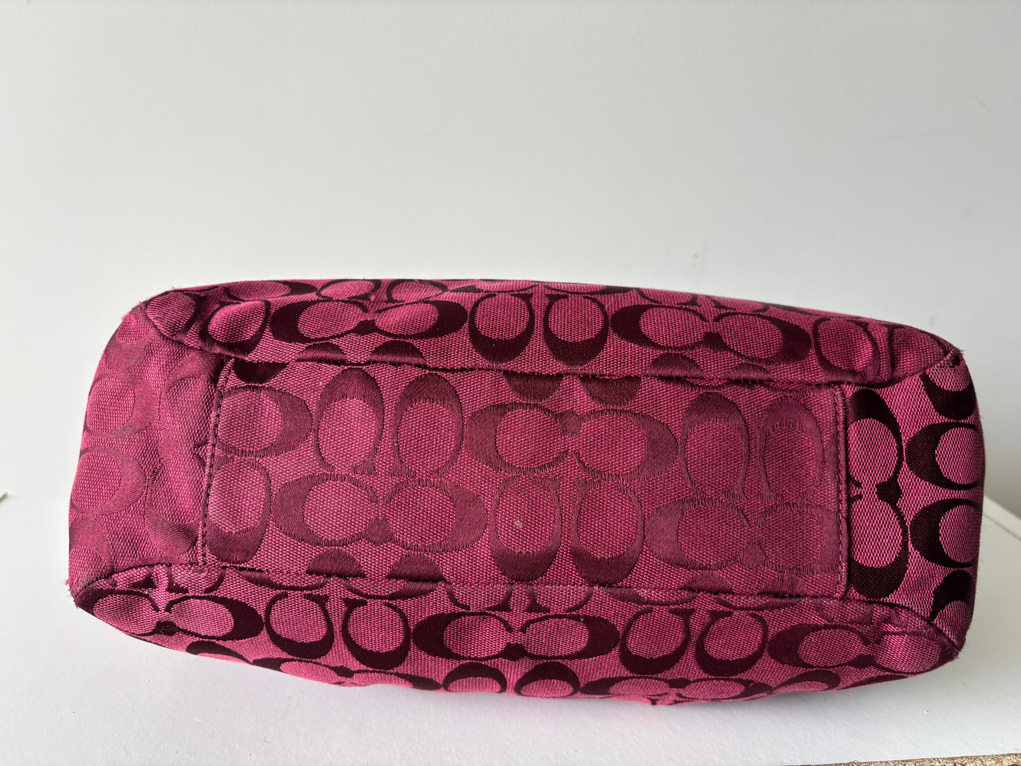 Burgandy coach tote bag