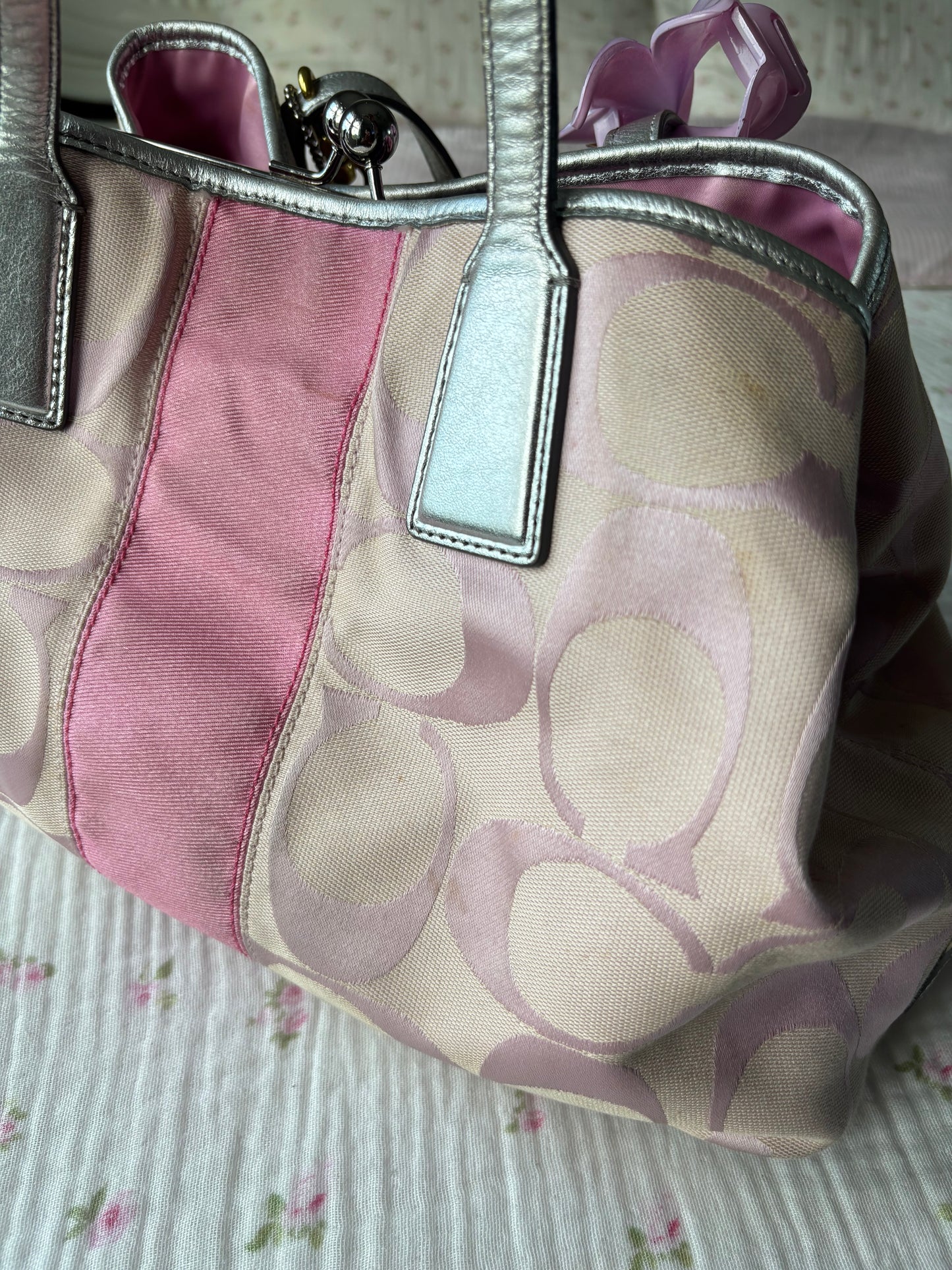 Rare Pink vintage coach tote bag