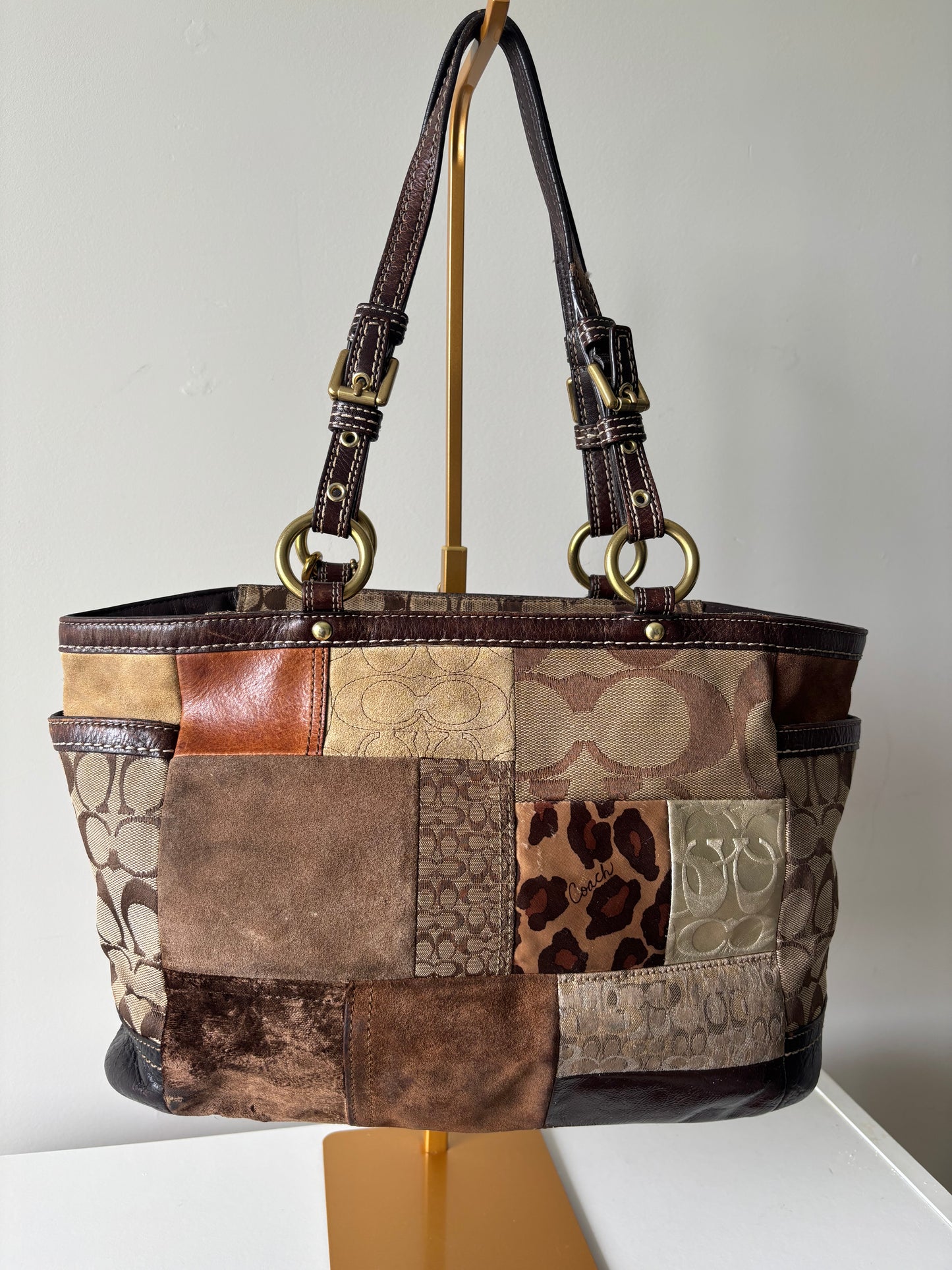 Patchwork coach tote bags