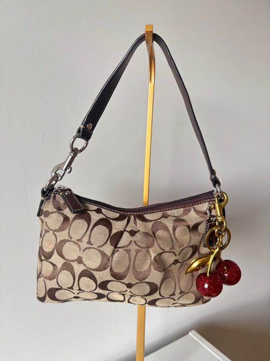 Brown coach baggutte shoulder bag