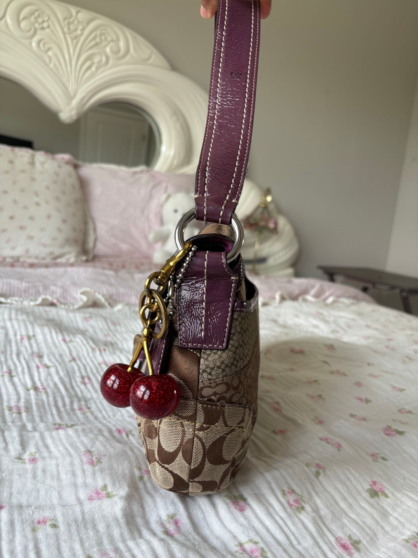 Vintage purple patchwork soho bag
